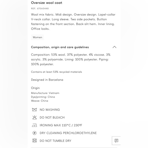 NWOT Mango Wool Coat - Picture 7 of 9